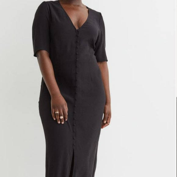 H&M Dresses Hm Midi Buttondown Dress Poshmark